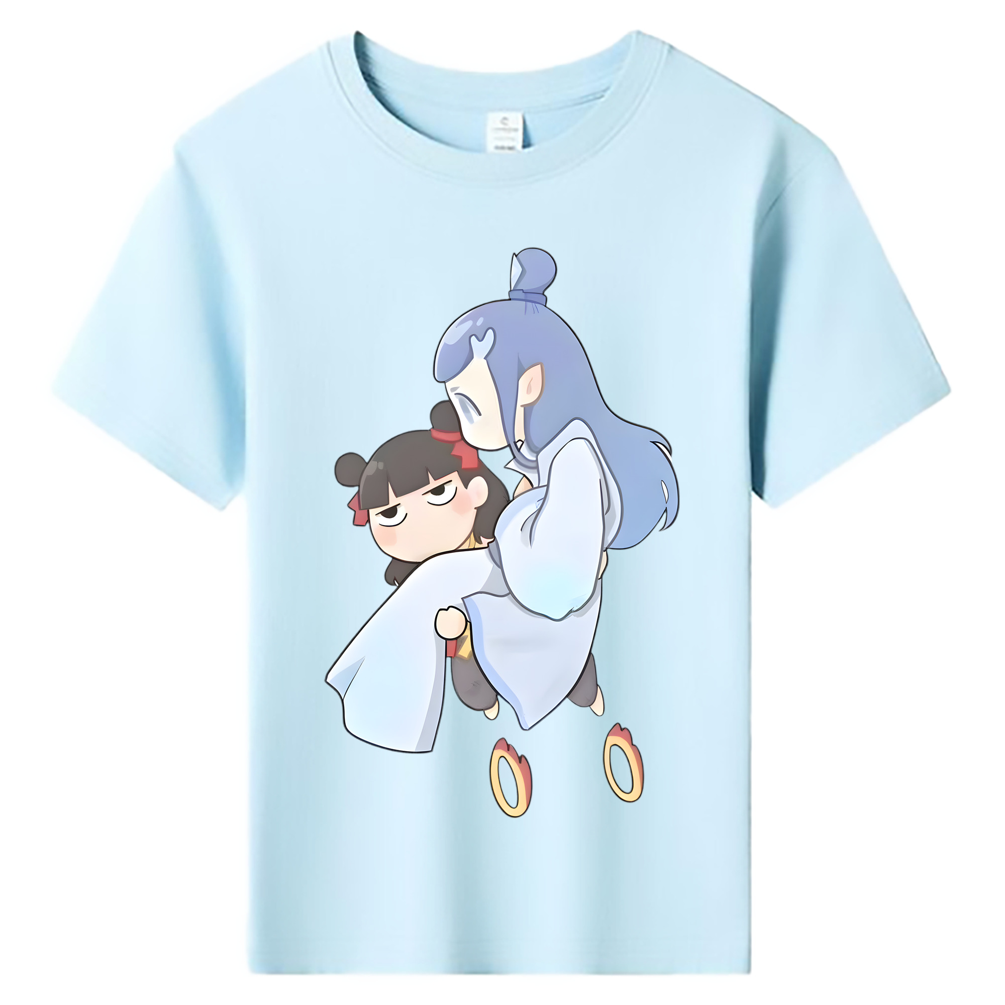 （画像用） Ne Zha 2 ナタ 魔童の大暴れ 綿100％キッズTシャツ（フロントプリント）